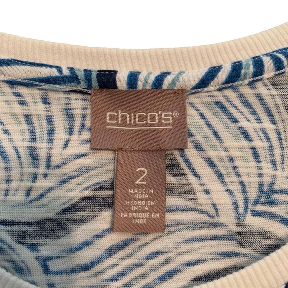 Chico’s Blue Cotton Short Sleeve T-Shirt Size Large - Picture 3 of 15